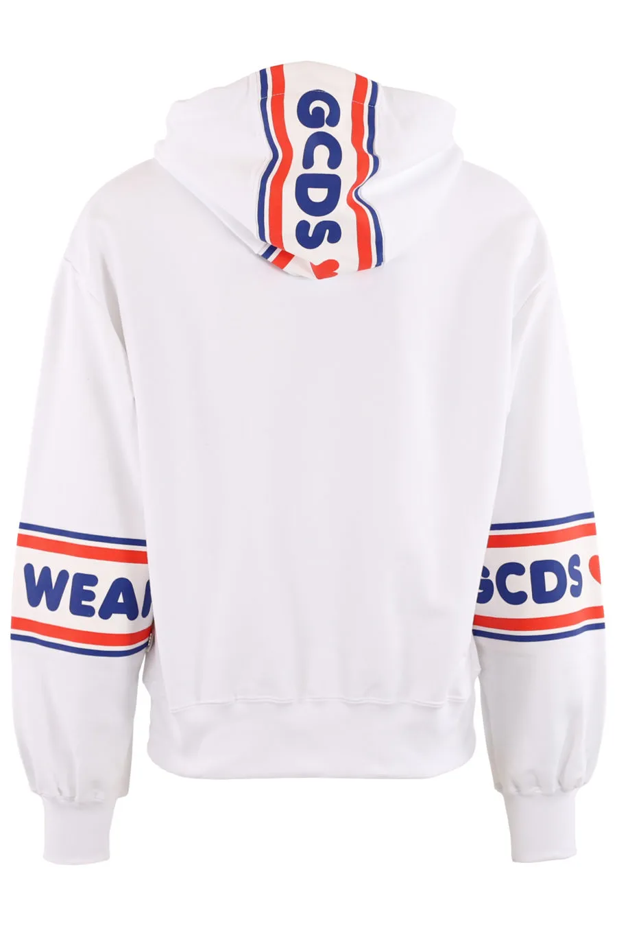 Sudadera blanca con capucha y logo estampado