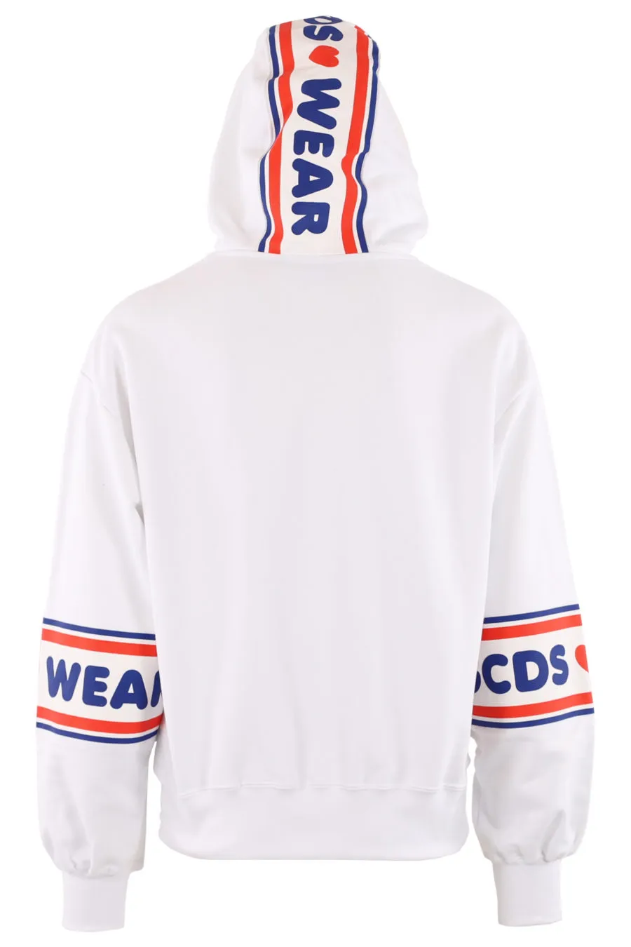 Sudadera blanca con capucha y logo estampado