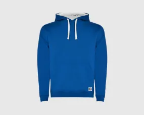 Sudadera capucha bicolor unisex inicial grande color royal-blanco