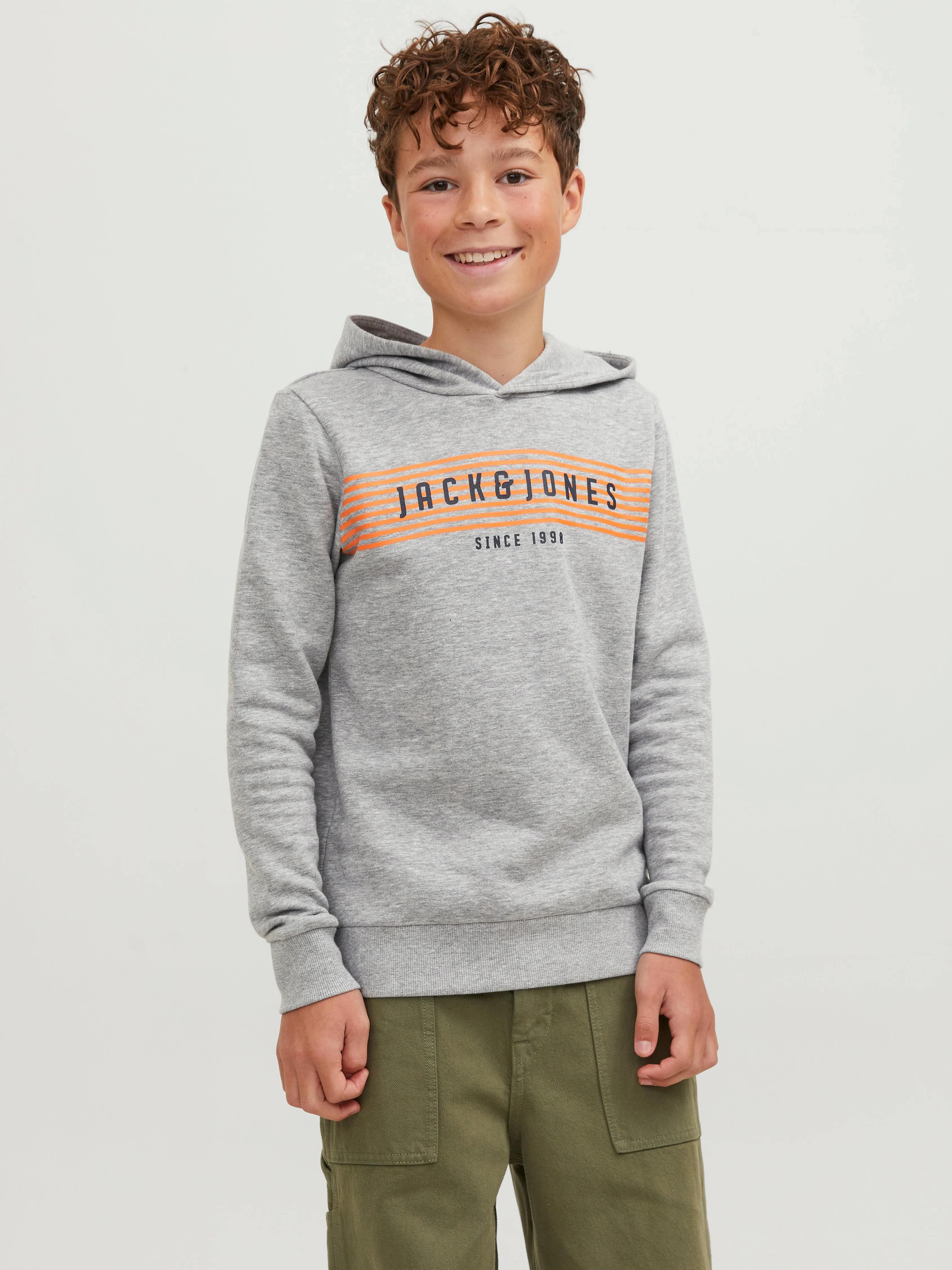 Sudadera con capucha Logotipo Junior | Gris claro | Jack & Jones®