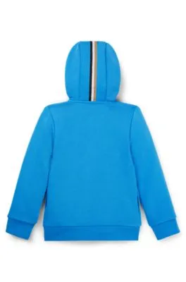 Sudadera con capucha para niños de forro polar con algodón con logo vertical