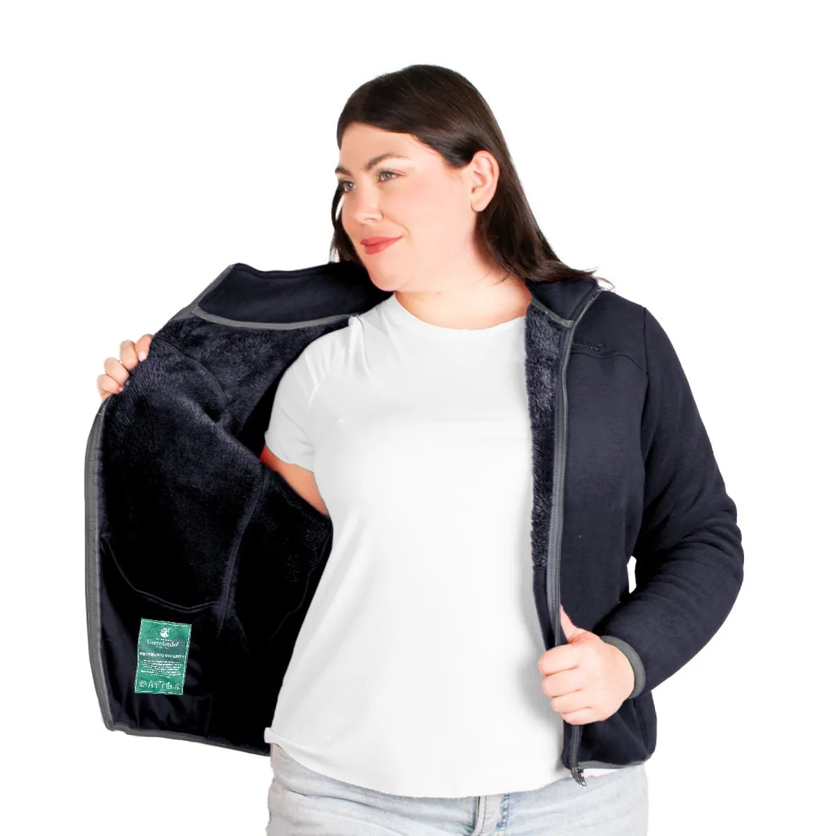 Sudadera Eco Fleece con Fur Greenlander Dama Plus size