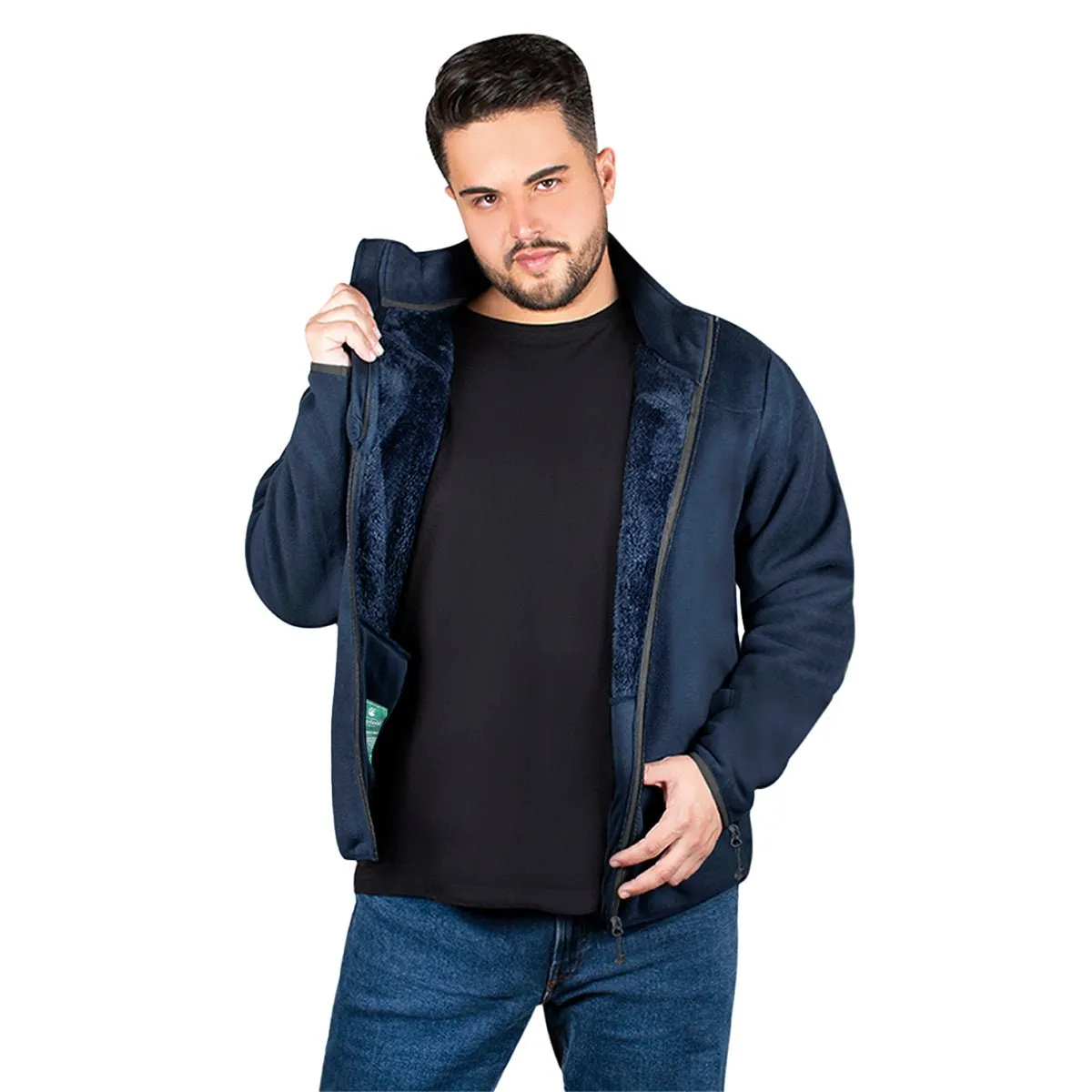 Sudadera Eco Fleece con Fur Greenlander Hombre Plus size