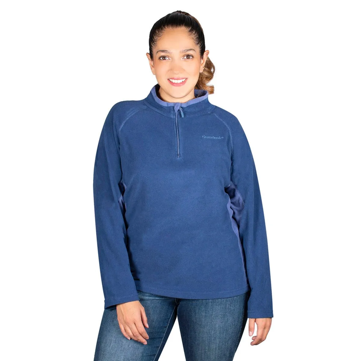 Sudadera Fleece Medio Cierre Mujer Plus Size