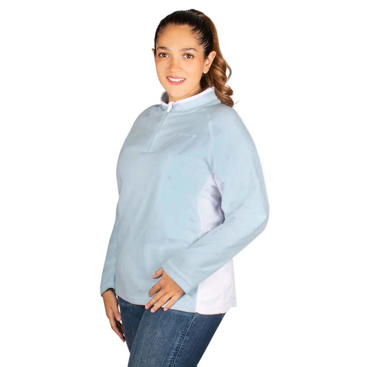 Sudadera Fleece Medio Cierre Mujer Plus Size