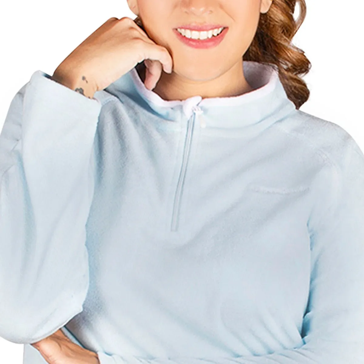 Sudadera Fleece Medio Cierre Mujer Plus Size