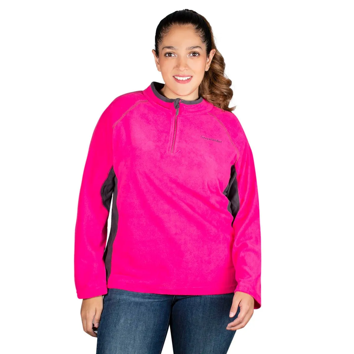 Sudadera Fleece Medio Cierre Mujer Plus Size