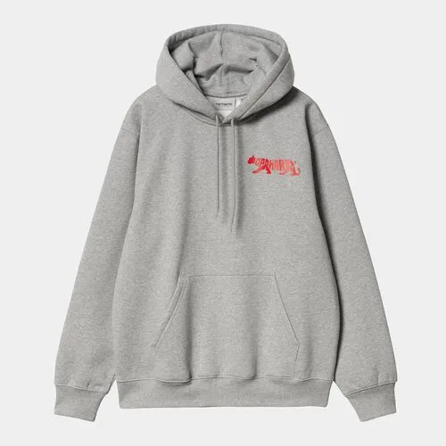 Sudadera Gris Con Capucha Carhartt Hooded Rocky Script Sweat Grey Heather XS