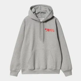 Sudadera Gris Con Capucha Carhartt Hooded Rocky Script Sweat Grey Heather XS