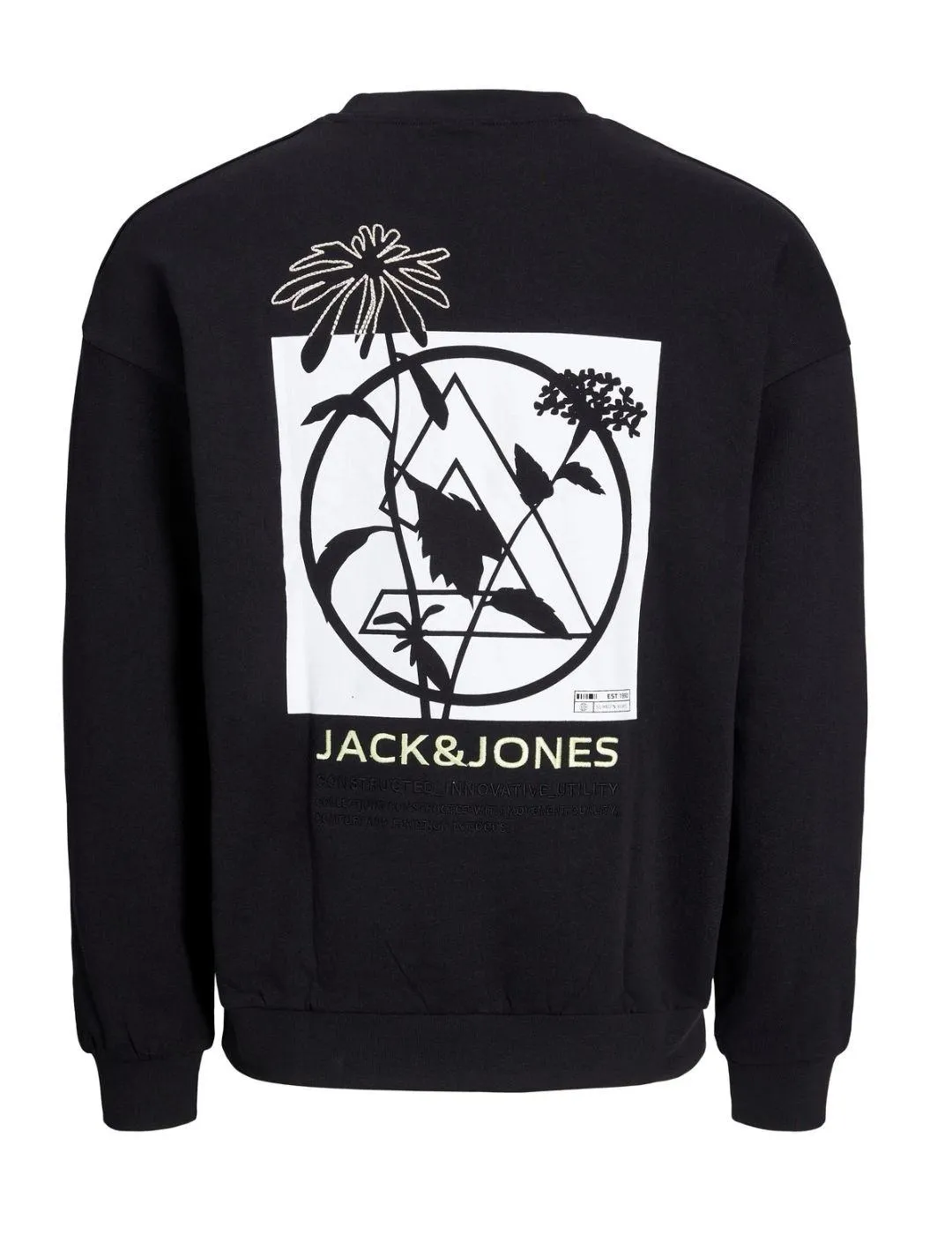 Sudadera Jack&Jones Tagger negro sin capucha para hombre