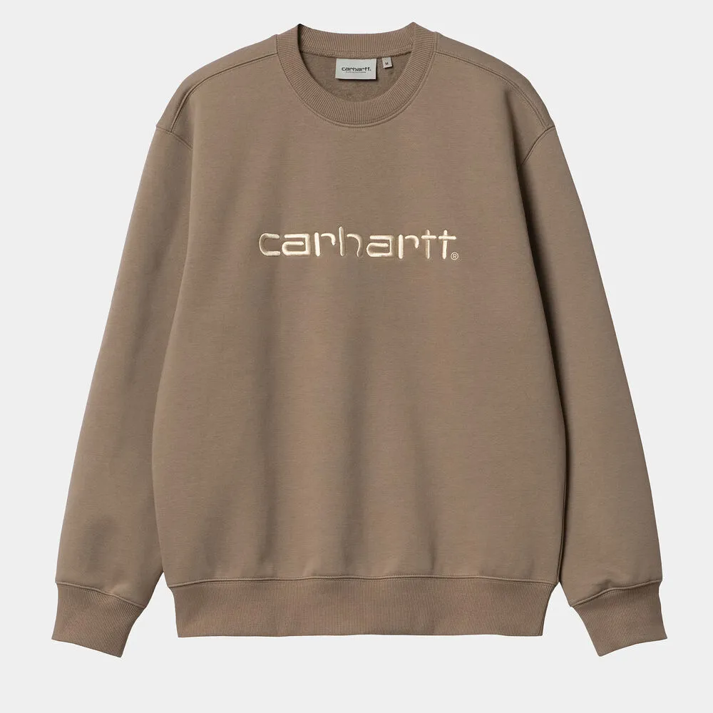 Sudadera Marrón Carhartt sin capucha Sweat Branch - Rattan S