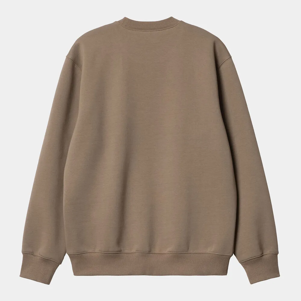 Sudadera Marrón Carhartt sin capucha Sweat Branch - Rattan S