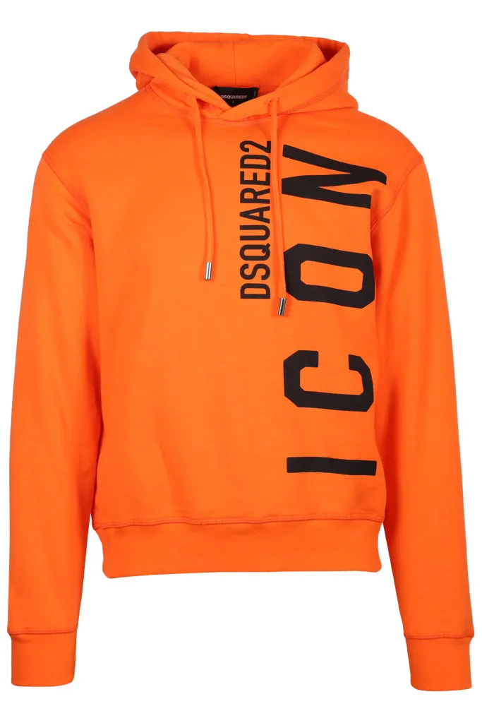 Sudadera naranja con capucha y logo 