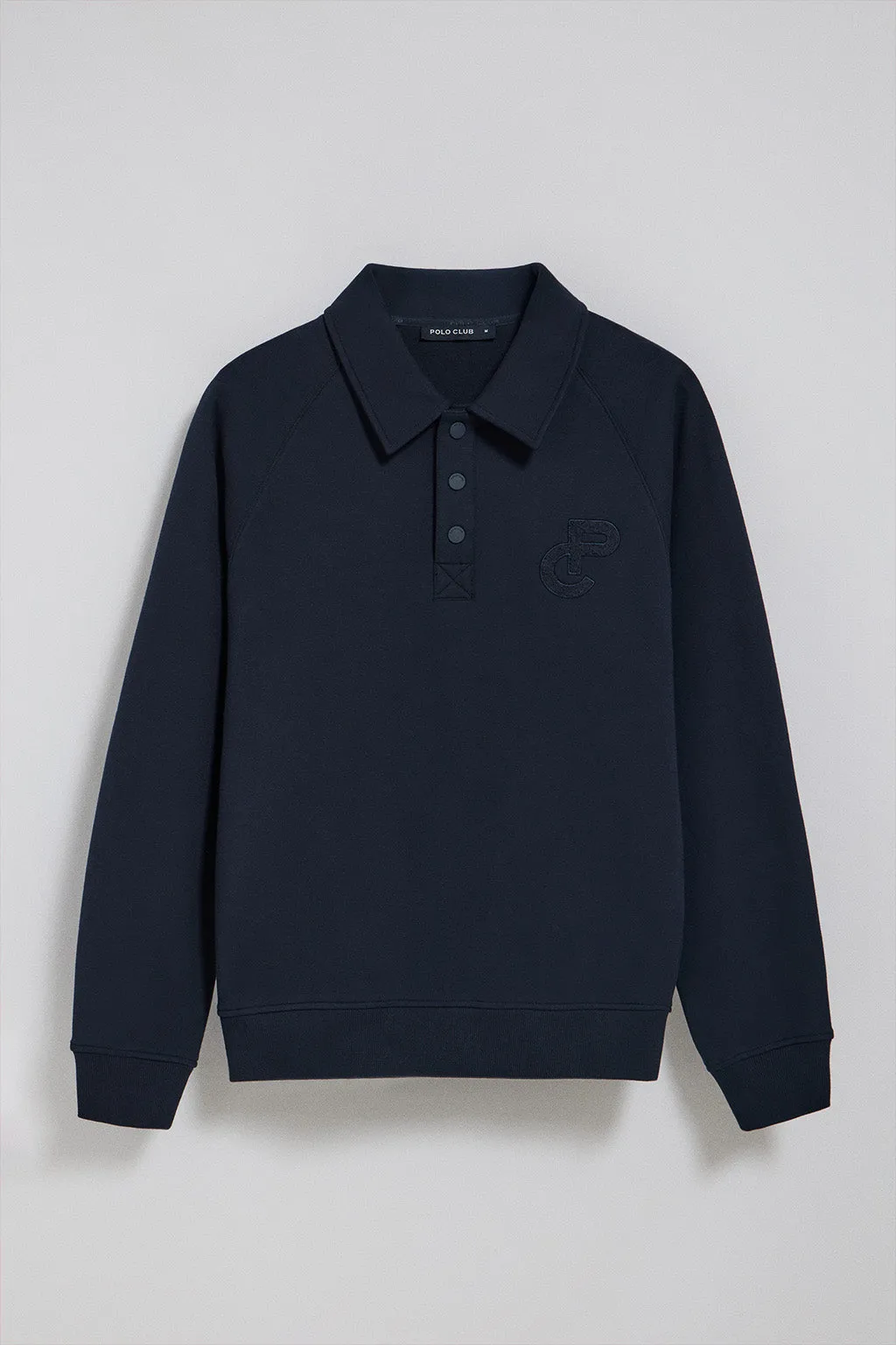 Sudadera polera Gorka azul marino con monograma Polo Club