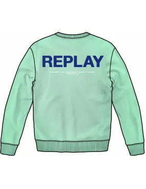 Sudadera Replay verde agua sin capucha para hombre