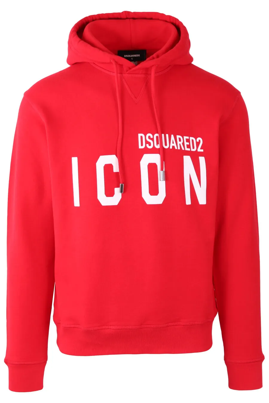 Sudadera roja con capucha y doble logo 