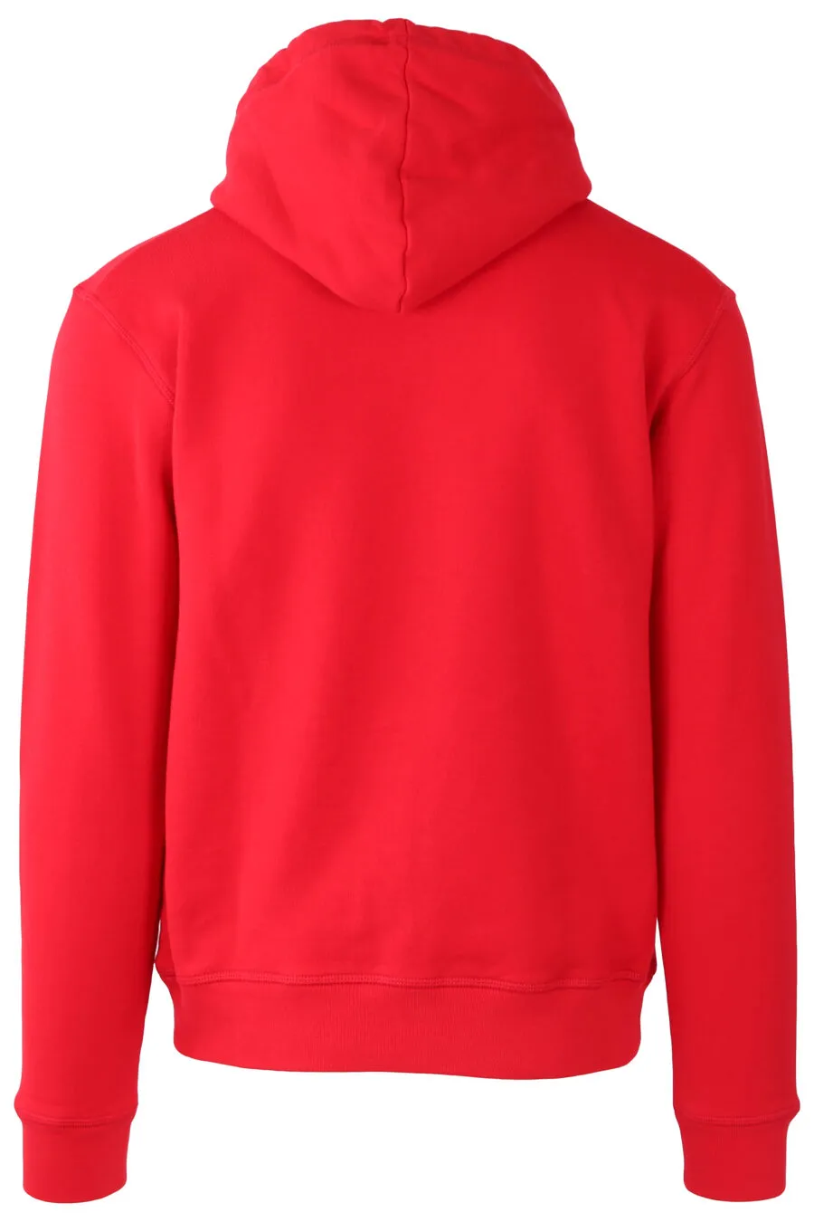 Sudadera roja con capucha y doble logo 