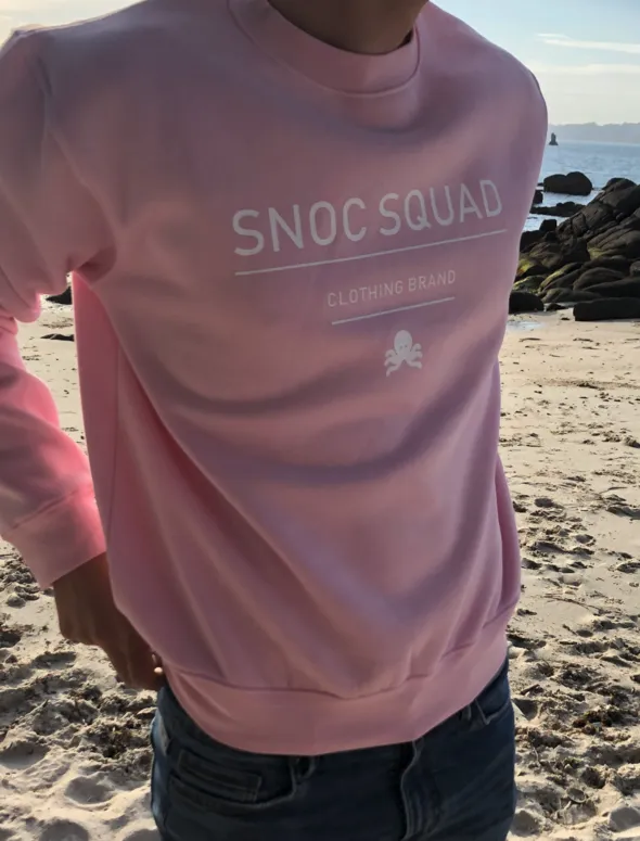 Sudadera SNOC squad rosa claro organic