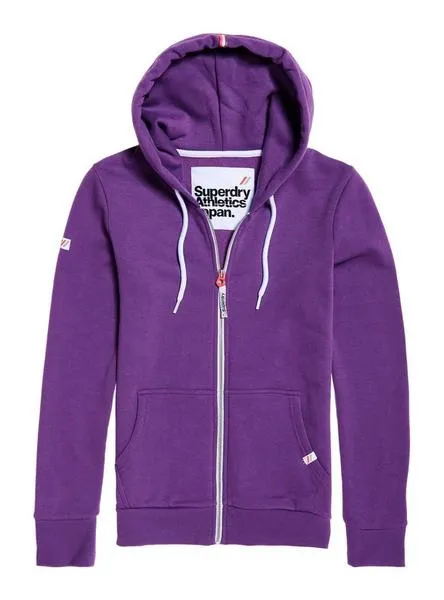 sudadera superdry la athletic ziphood mujer morado