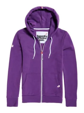 sudadera superdry la athletic ziphood mujer morado