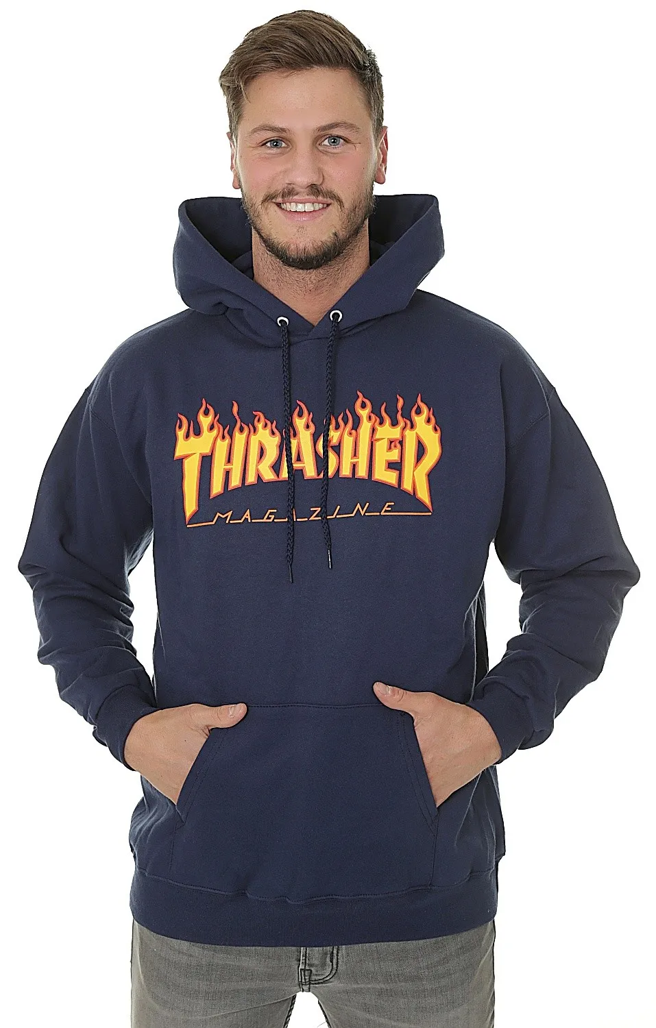 sudadera Thrasher Flame Logo - Navy Blue