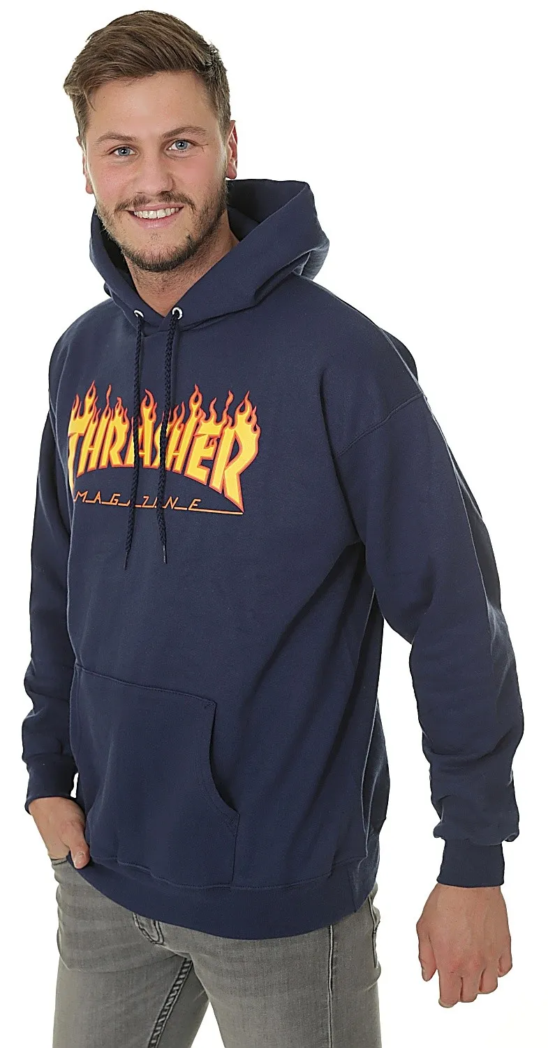 sudadera Thrasher Flame Logo - Navy Blue