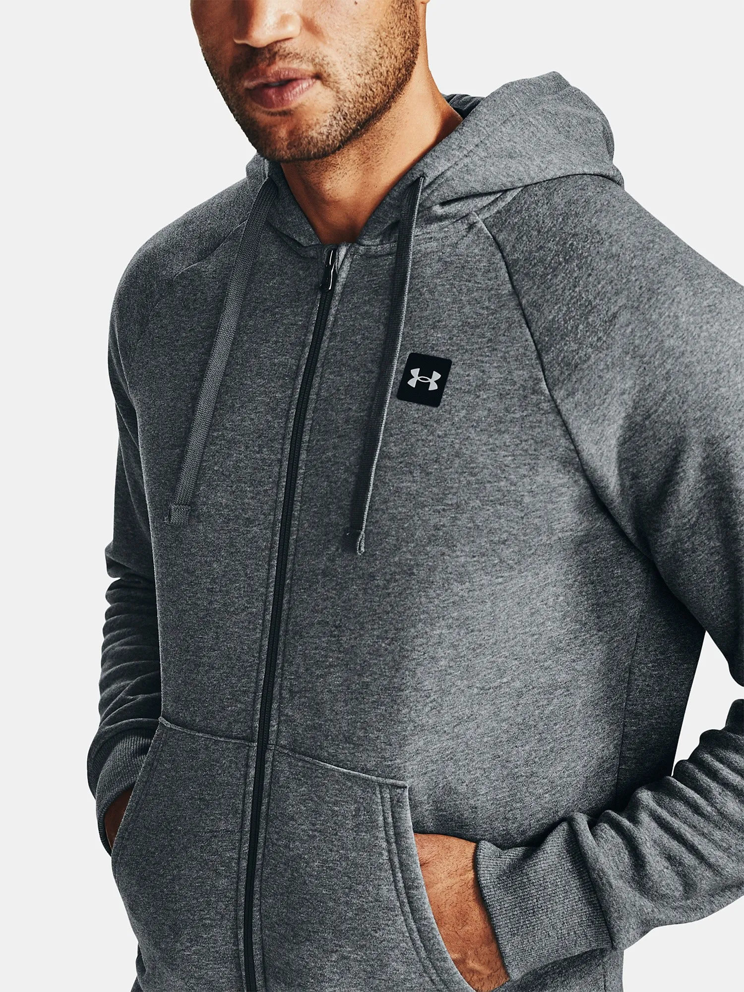 sudadera Under Armour Rival Fleece Zip - Pitch Gray Light Heather - men´s