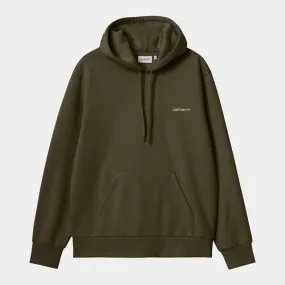 Sudadera Verde Con Capucha Carhartt Hooded Script Embroidery Sweat Cypress XS