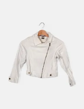 TEENS Chaqueta blanca denim biker