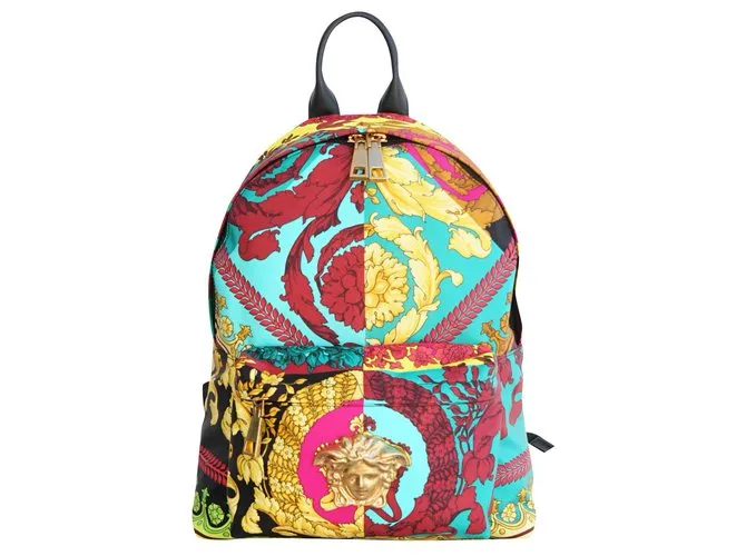 Versace Mochilas Azul Multicolor Dorado Amarillo 