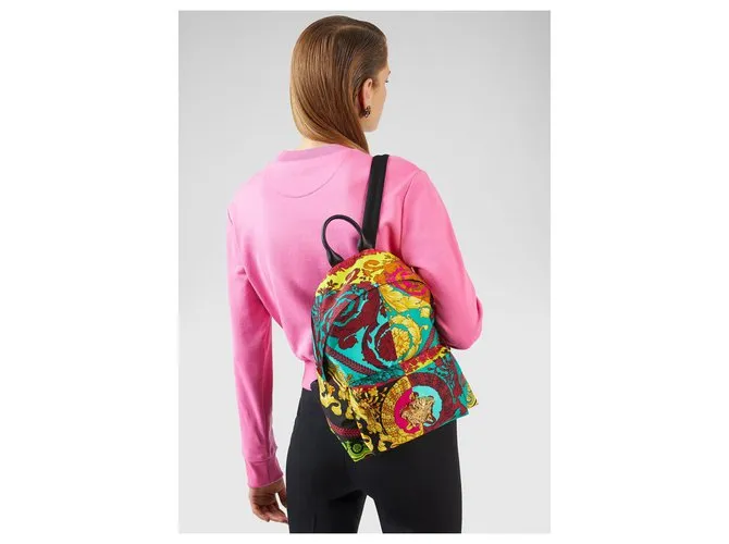 Versace Mochilas Azul Multicolor Dorado Amarillo 