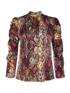 Watercolor Snake Hammered Silk Top