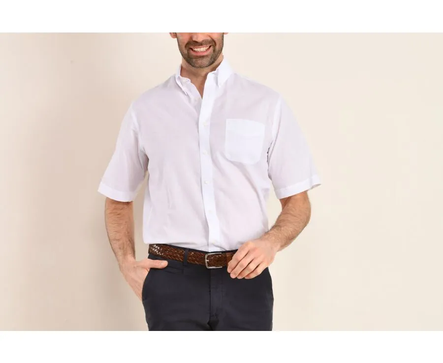 White linen cotton shirt - Chest pocket - COLTEN MC