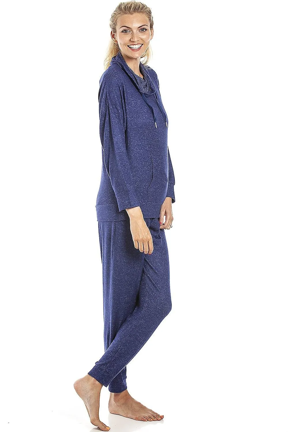 Women's Camille Womens Navy Long Sleeve Cowl Neck Pyjama Set