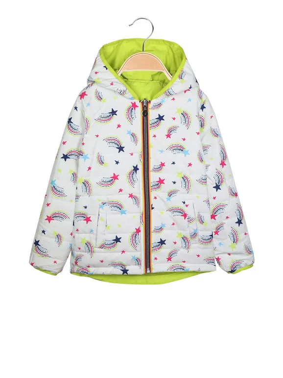 Yes! Do Kid'S Cortavientos reversible para niñas con capucha.