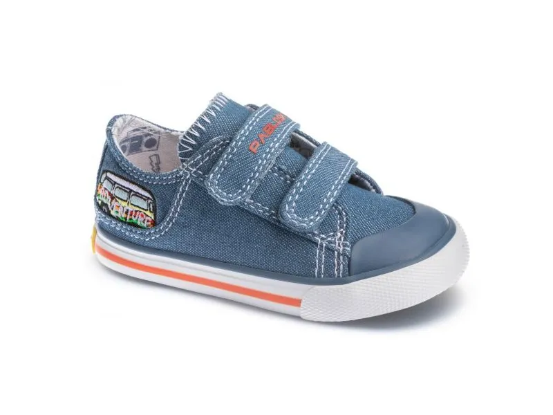 ZAPATILLA DE LONA CON CIERRE DE VELCRO 971710 PABLOSKY EN COLOR MARINO, JEANS O ROJO