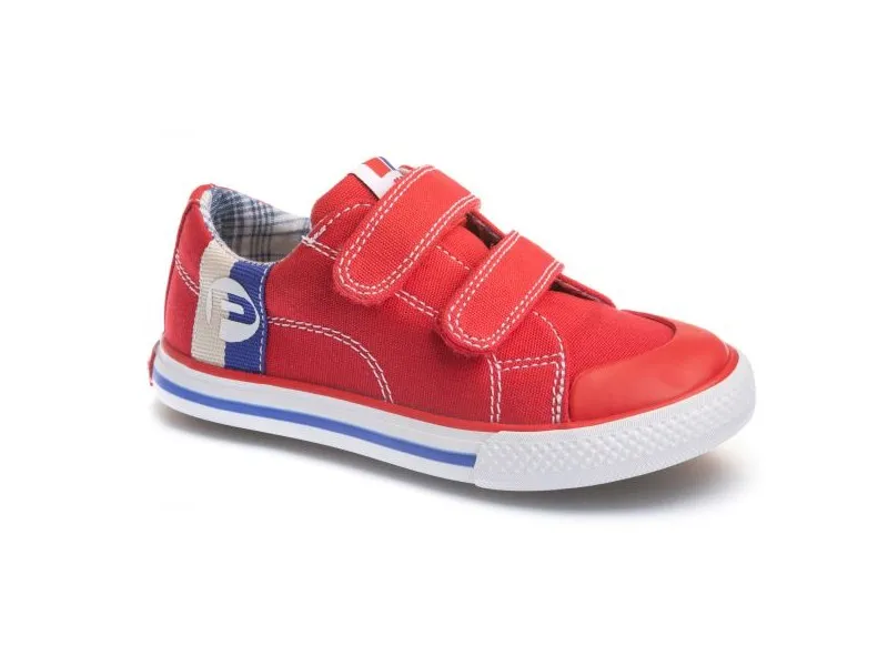 ZAPATILLA DE LONA CON CIERRE DE VELCRO PABLOSKY 972410 EN COLOR MARINO, JEANS O ROJO