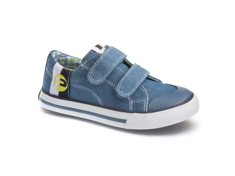 ZAPATILLA DE LONA CON CIERRE DE VELCRO PABLOSKY 972410 EN COLOR MARINO, JEANS O ROJO