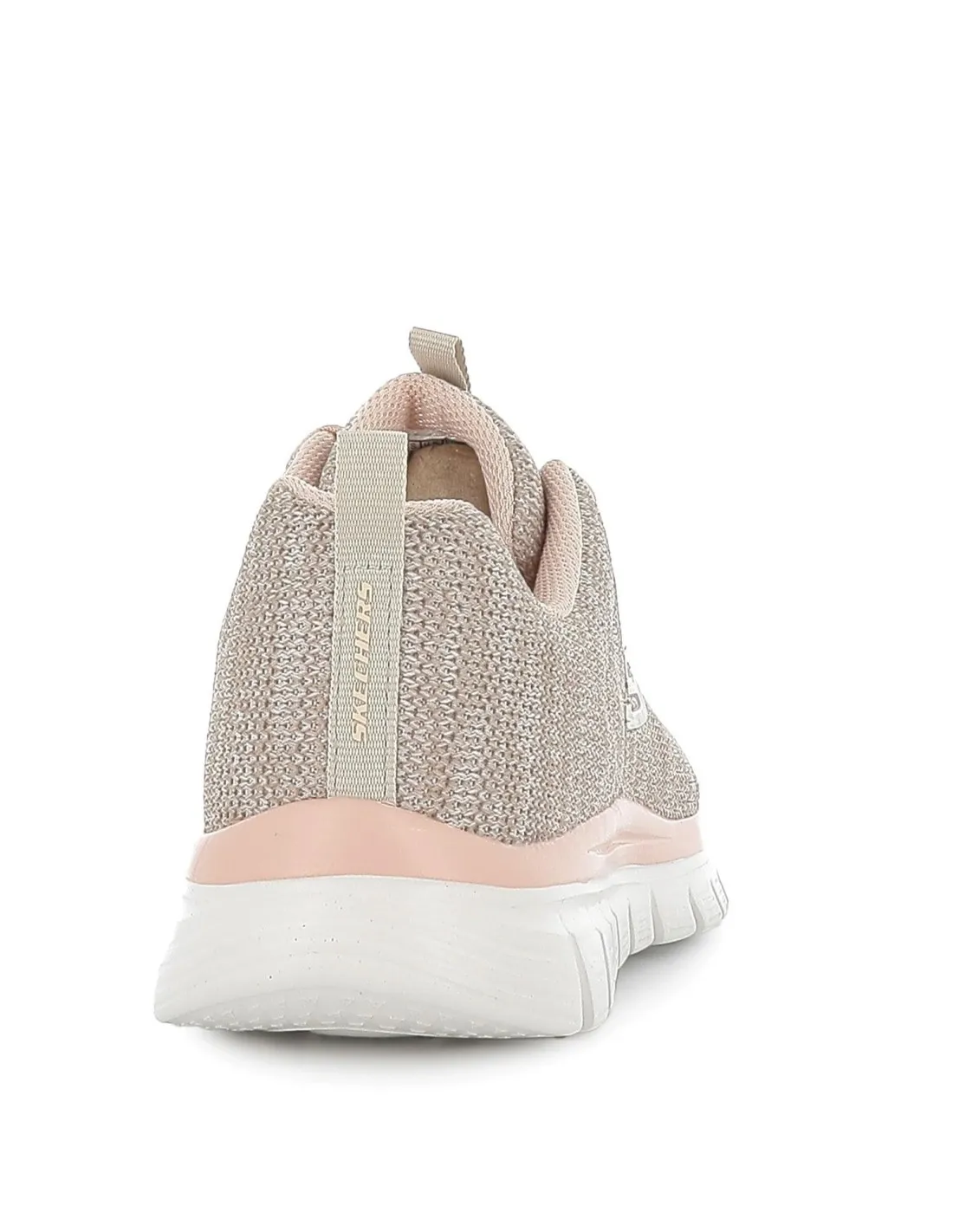 Zapato deportivo cordones para mujer malla knit beige  Skechers