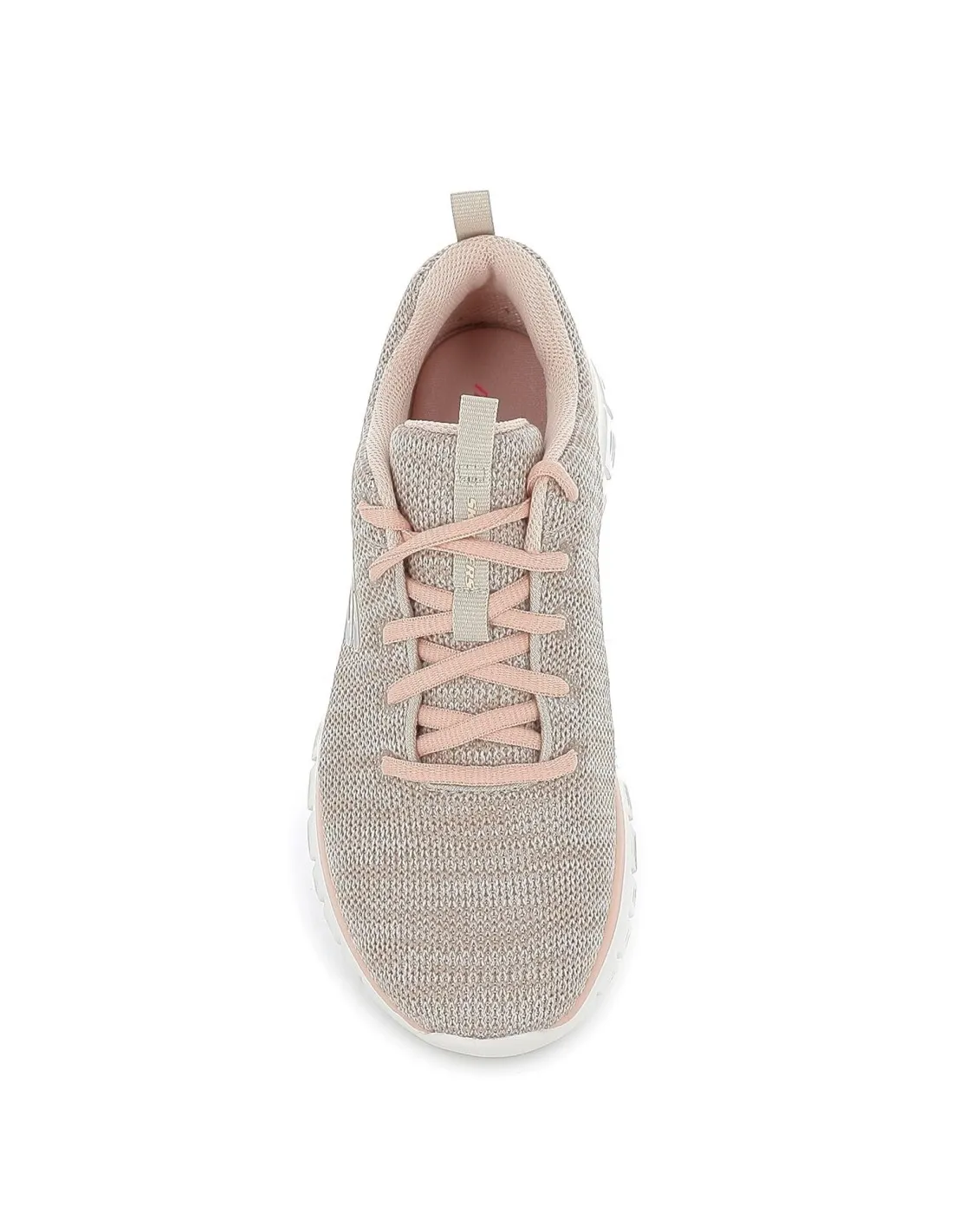 Zapato deportivo cordones para mujer malla knit beige  Skechers