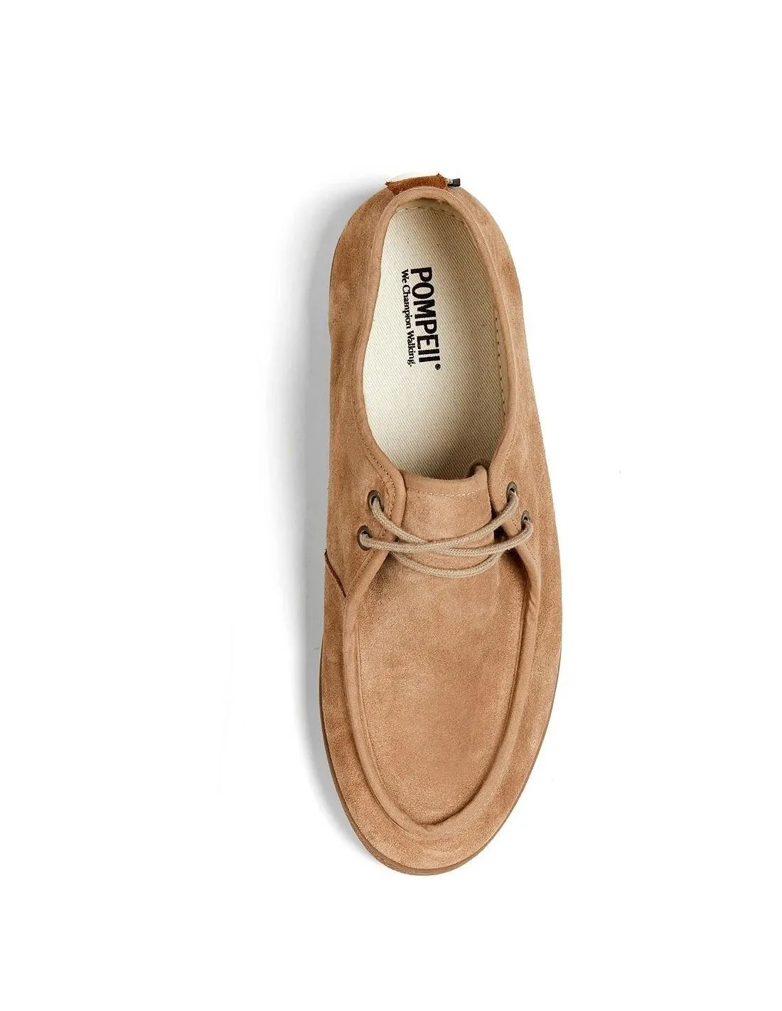 Zapato wallabee serraje beige cordones Pompeii