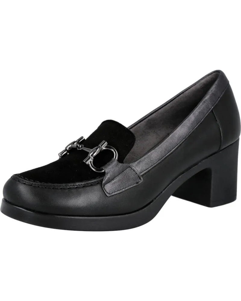 Zapatos de tacón PITILLOS  de Mujer 30002 ZAPATOS MOCASINES DE TACON PARA MUJER  NEGRO