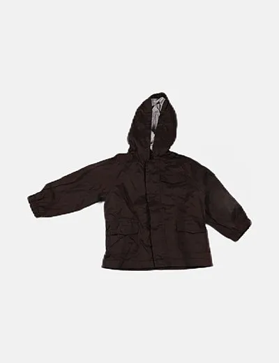 Zara Impermeable marrón capucha