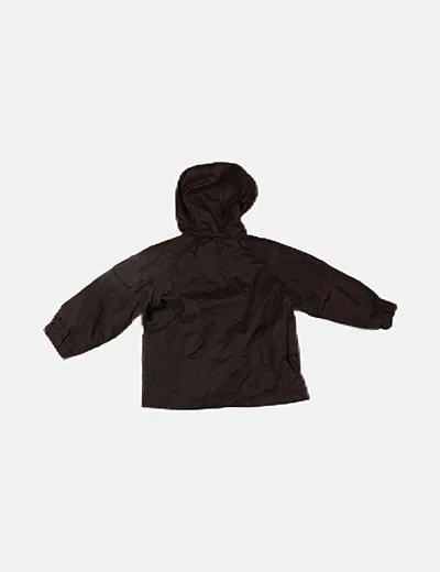 Zara Impermeable marrón capucha