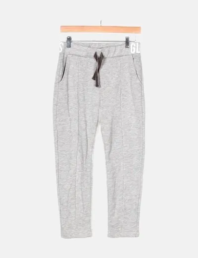 Zara Pantalón baggy gris