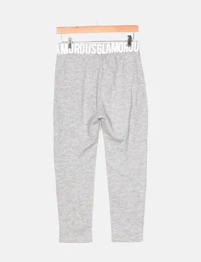 Zara Pantalón baggy gris